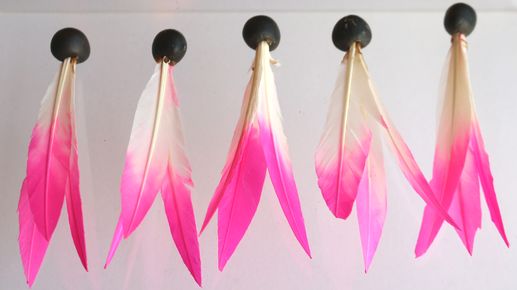 羽子板用の羽根　羽根突き用ピンク5個 A32-3