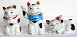 陶器製 招き猫 3個　A14-1