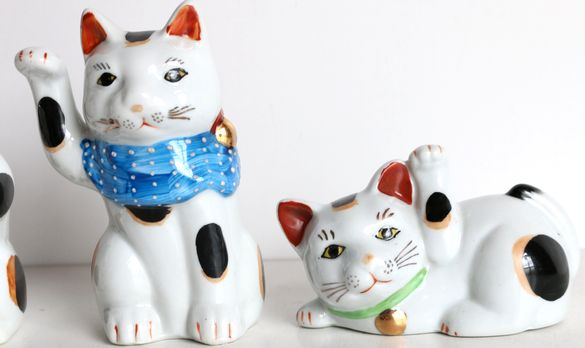 陶器製 招き猫 3個　A14-7