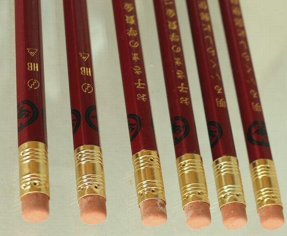 消しゴム付き鉛筆６本組 D101-4