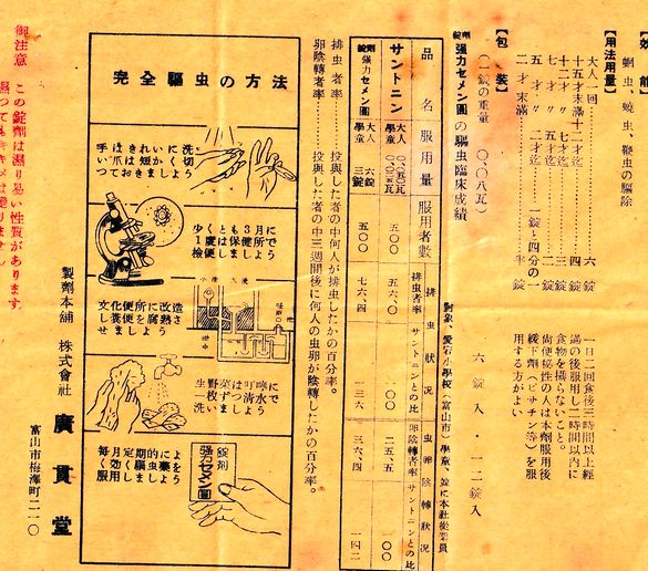 富山の配置薬 「廣貫堂」箱と薬　A177-13