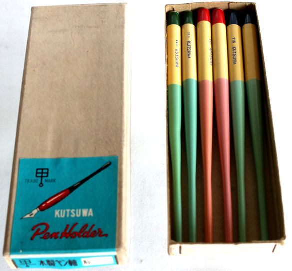 木製ペン軸 KUTSUWA115 3色６本　B331-8