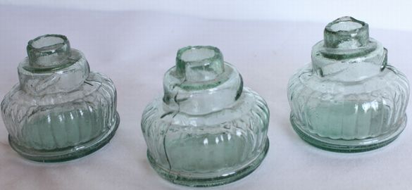 豆ランプガラス壺３個　A313-7