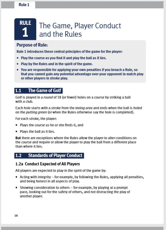 規則 1　ゲーム、プレーヤーの行動、規則　英文
