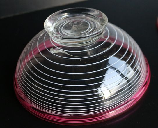 大型氷コップ ガラス鉢 赤縁輪線文A34a-2