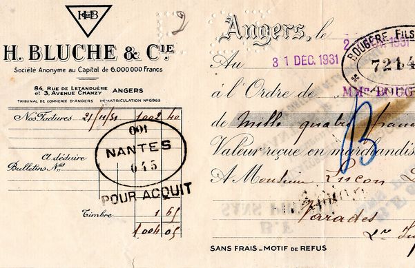 フランスアンティーク 1930年代の書類３枚6