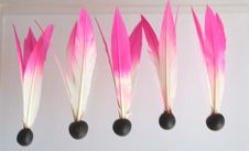 羽子板用の羽根　羽根突き用ピンク5個 A32